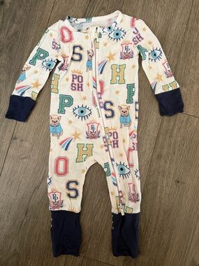 Posh Peanut Convertible Pajamas with Navy Cuffs